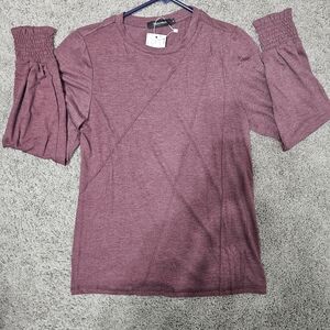 NWT- Automet Burgundy Pleated Blouse